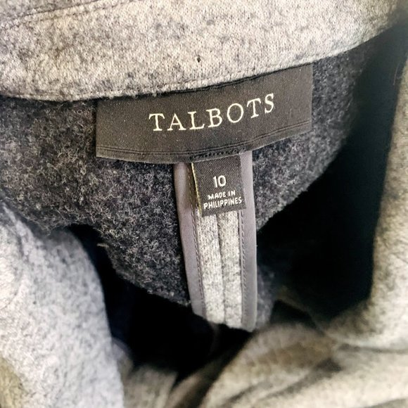 Talbots Wool Grey Three Button Blazer Tweed Sz 10 - Picture 4 of 8